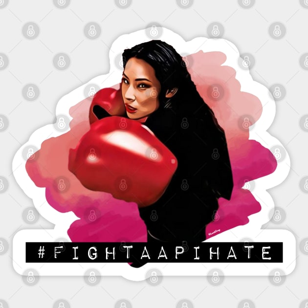 Fight AAPI Hate / Lucy Liu Sticker by LiunaticFringe